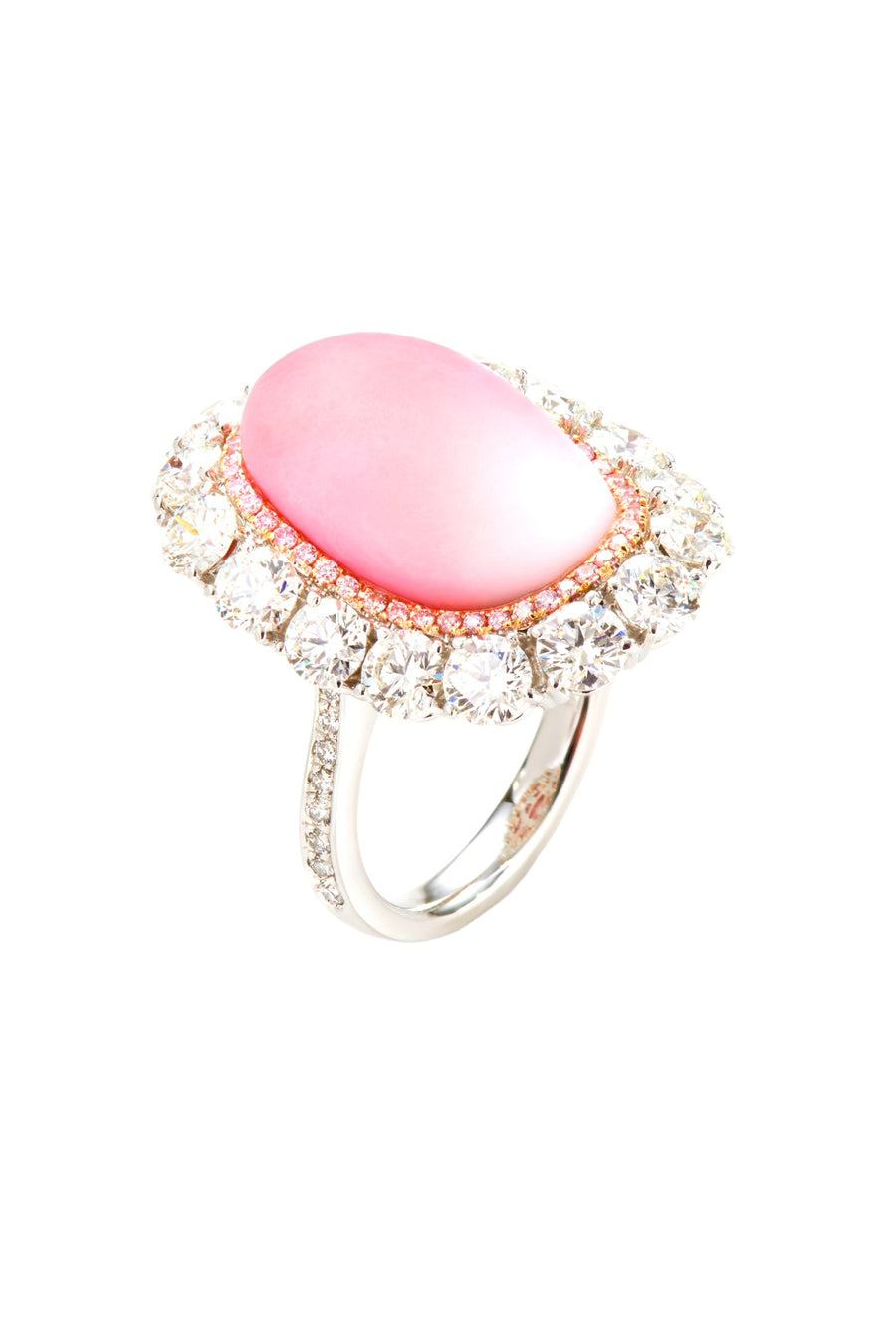 Conch pearl and diamond ring