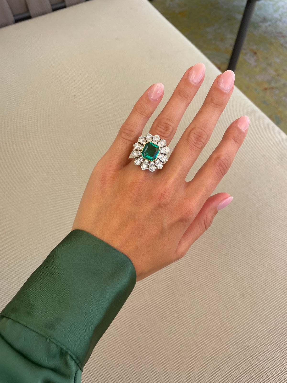 Buccellati Emerald Diamond Ring