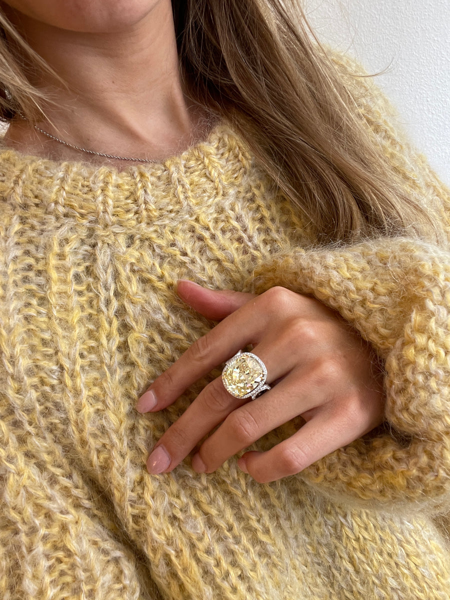 Oval Fancy Yellow Diamond Ring