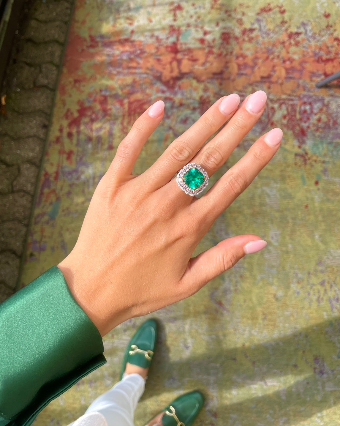 Muzo Emerald Diamond Ring