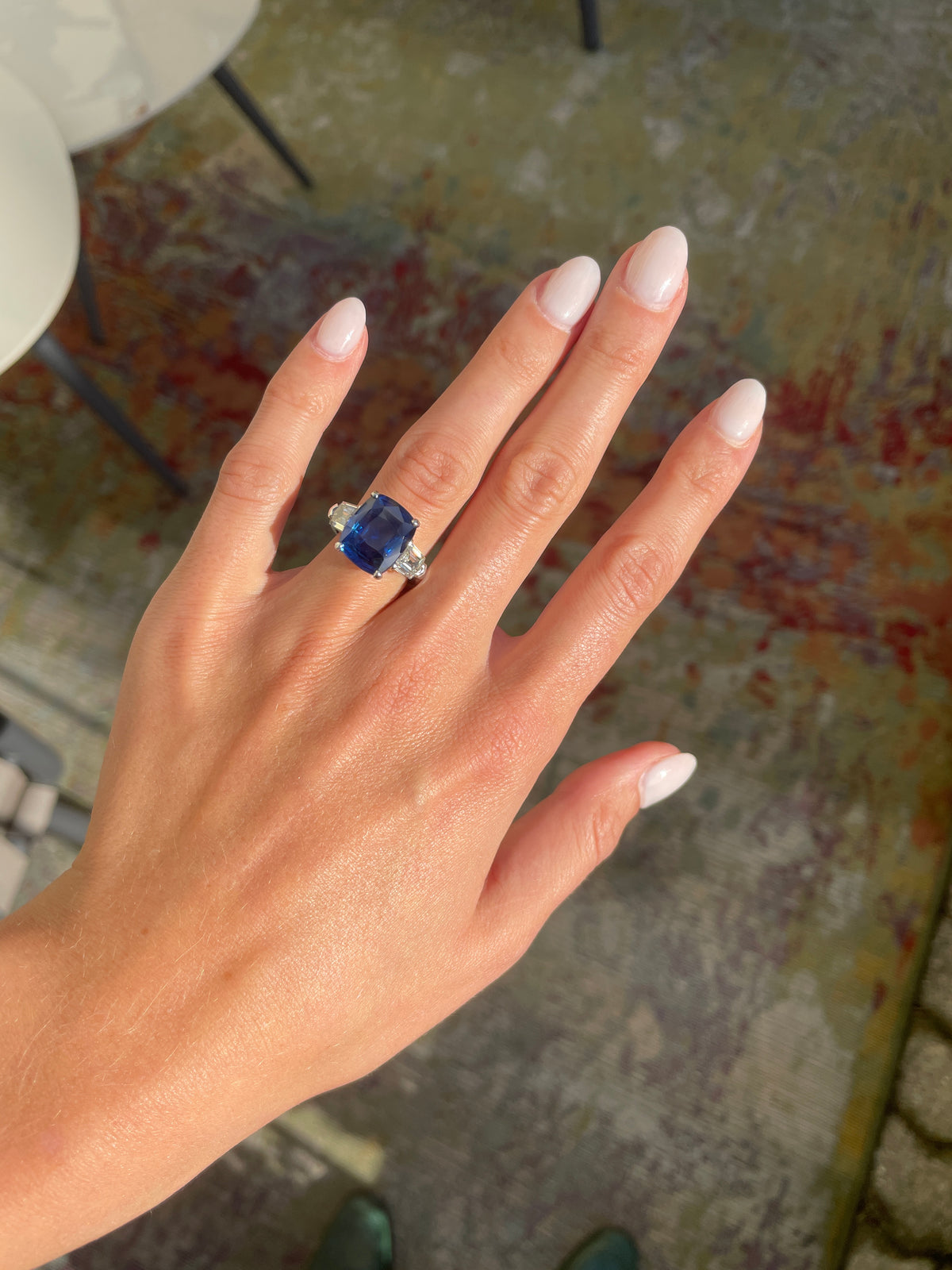 Burma Sapphire Diamond Ring