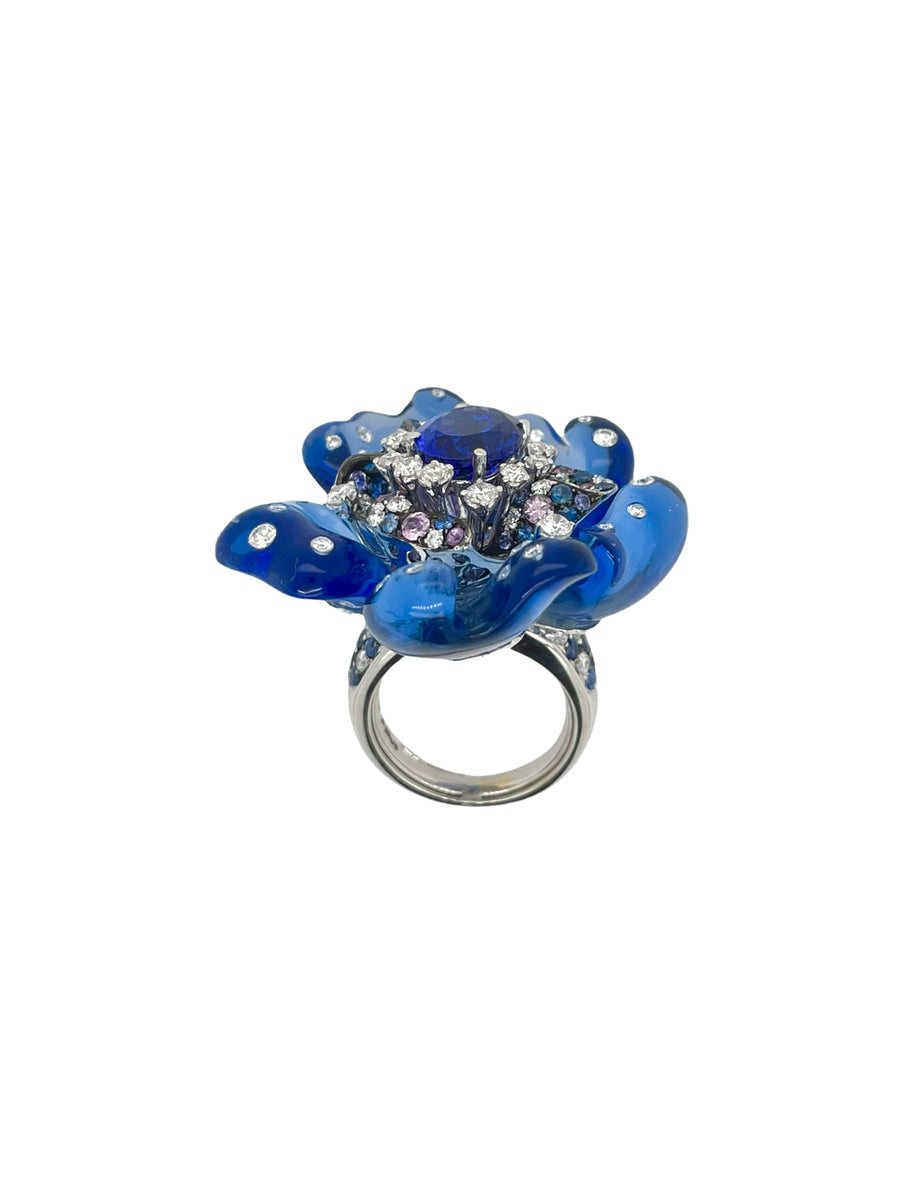 Tanzanite Flower Ring