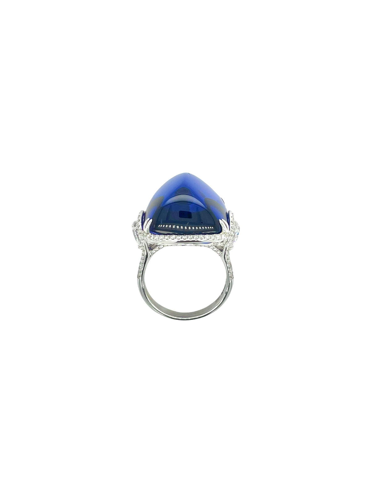 Sugarloaf Tanzanite and Diamond Ring