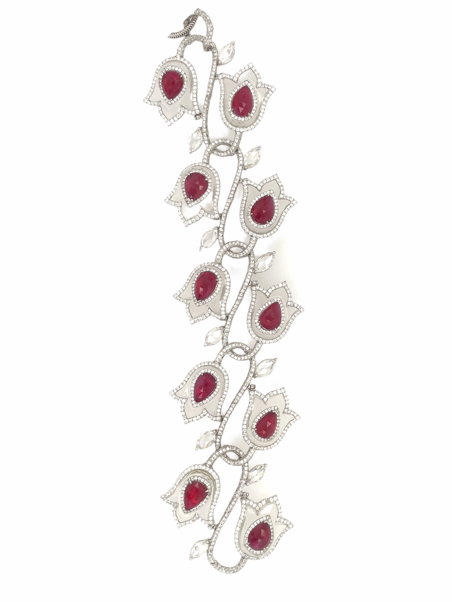 Ruby Crystal Diamond Necklace