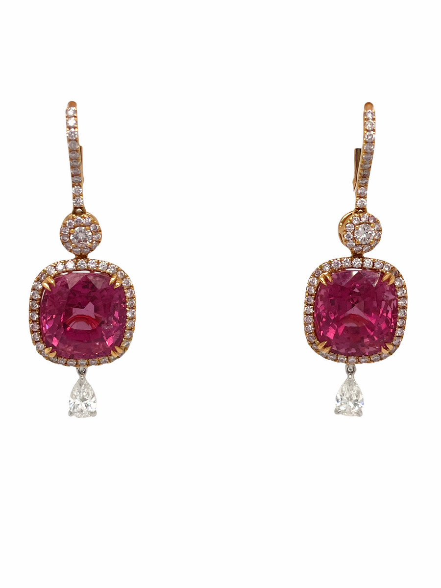 Spinel Diamond Earrings