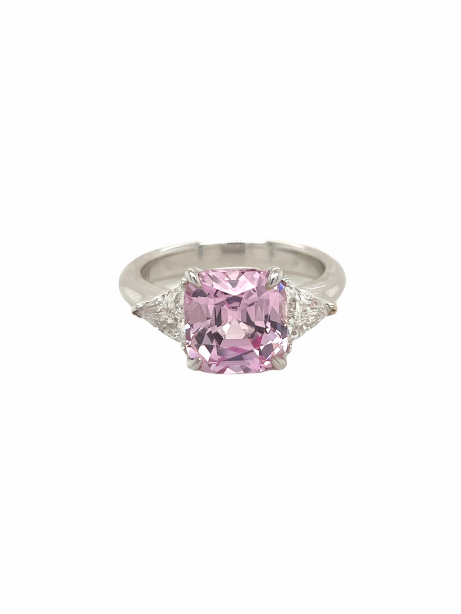 Pink Sapphire Diamond Ring