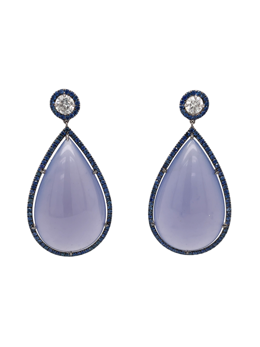 Chalcedony drop earrings