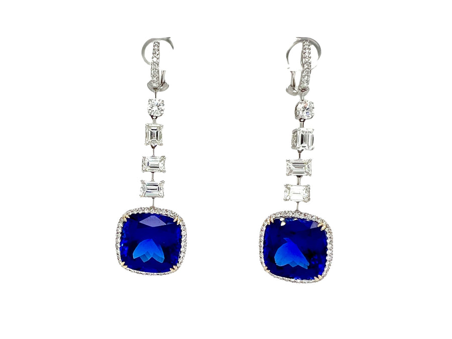 Tanzanite and diamond earrings